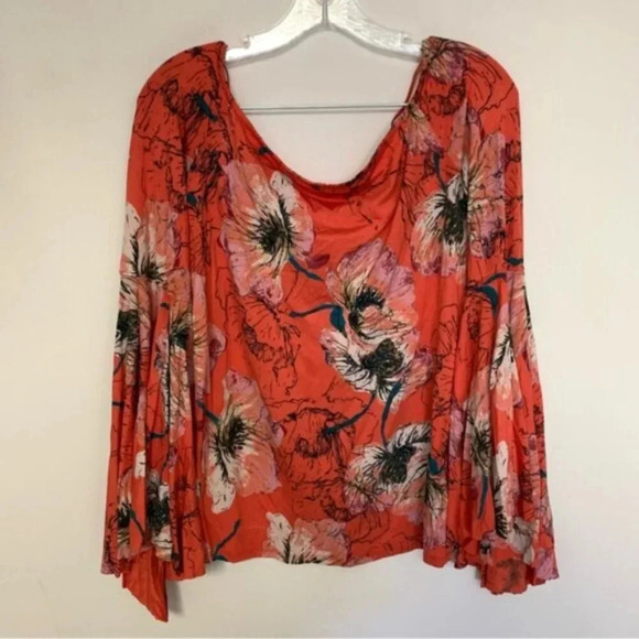 We The Free Printed Birds  Of Paradise Top Mulitcolour Flared Sleeves L - Picture 11 of 15